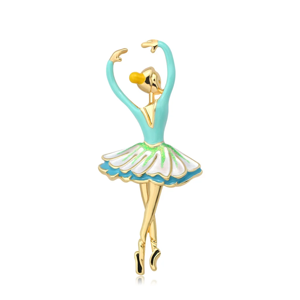 Enamel Dancing Ballet Girl Brooches Pin for Women Wedding Party Ballerina Dancer Skirt Daily Jewelry Clothing Suit Accesories