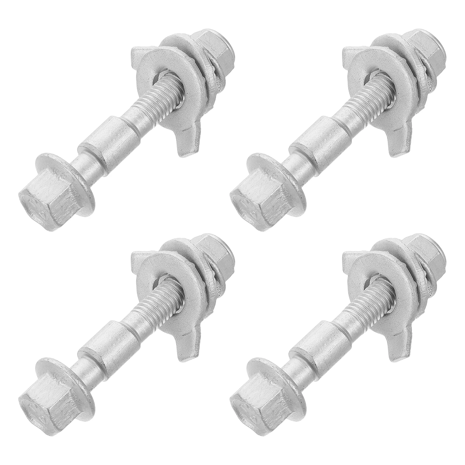 

4 Pcs Car Positioning Bolts Cam Adjustment Adjustable Silver Kit for Vehicles Suspension Alignment Correction