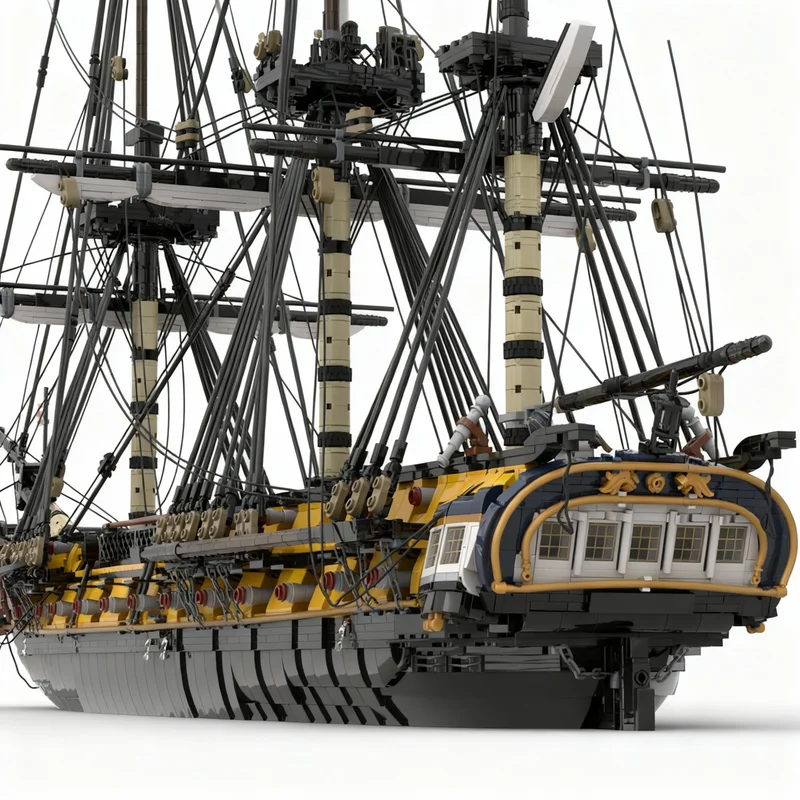 Image of 157-teiliges MOC Piraten Euryalus Alternatives Heckmodifikations-Modell Bausteine Spielzeug Klemmbausteine Geburtstagsgeschenk Bildung Sammlerstück
