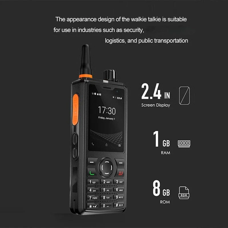 4G Network Radio T60 Android 8.1 Walkie Talkie Work With Zello REAL-PTT Echolink, USB Type-C charging, suitable for family outdoor hiking