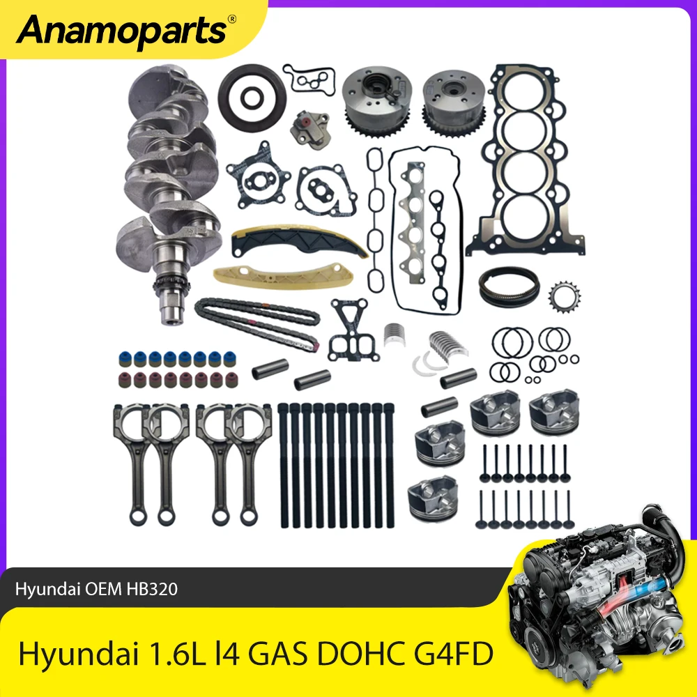 

Комплект прокладок для капитального ремонта двигателя, распределительный вал, ГРМ Chian VVT, подходит 1,6 л G4FD для Hyundai Accent Veloster Kia Rio Soul 1,6 л, газ