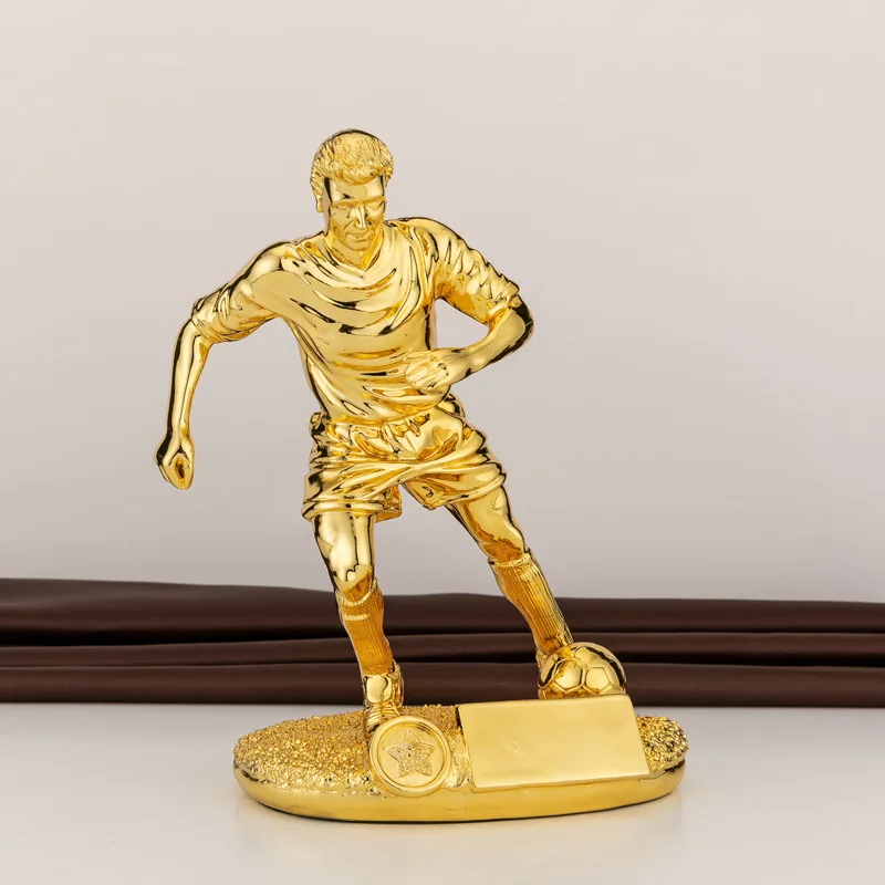 Football Match Trophy Forward Defender Trophy Souvenir Resin Decoration Electroplated Gold Silver Copper Football Trophy