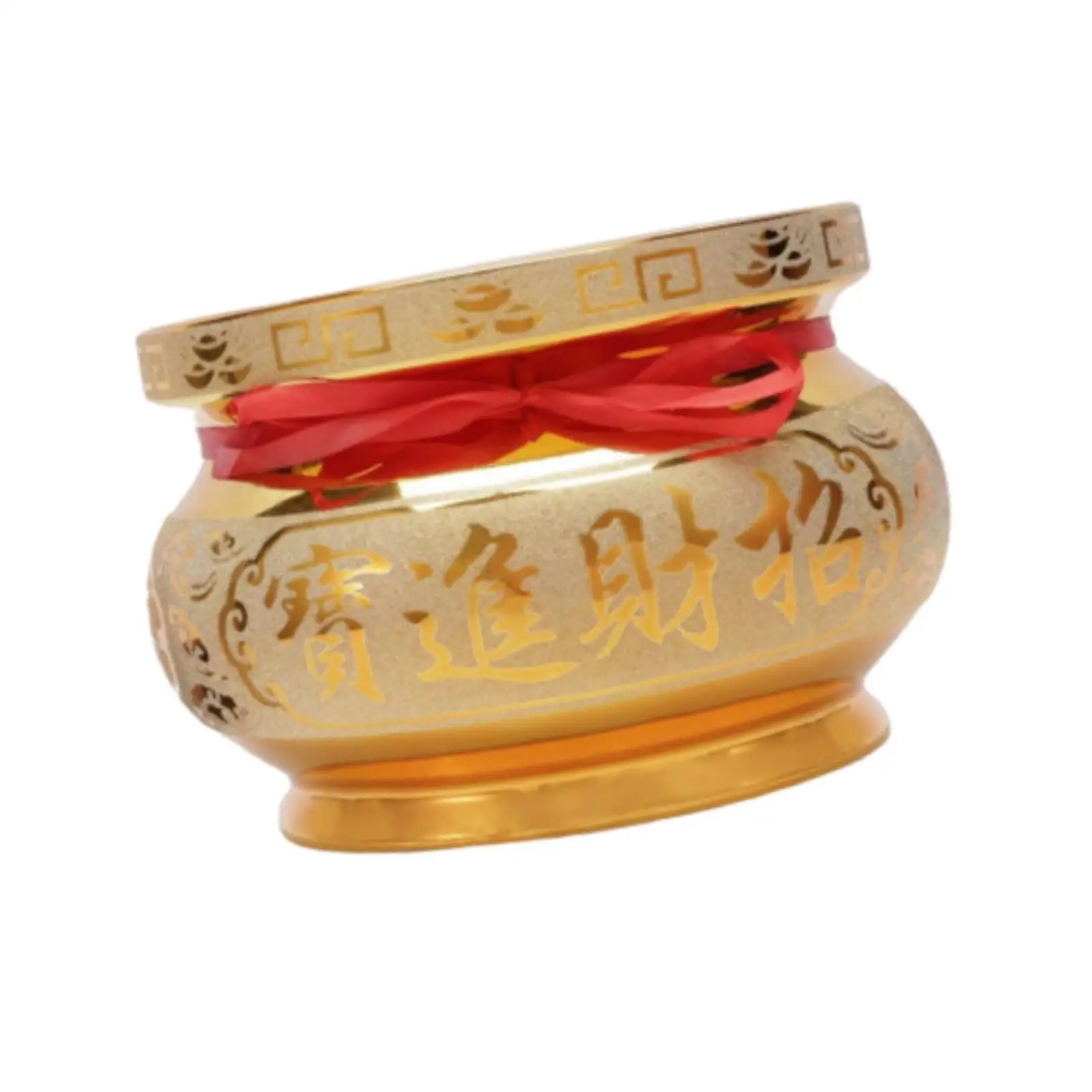 Elegant Ceramic Incense Burner Gold Inscription Offering Treasure Basin Incense Holder for Office Ritual
