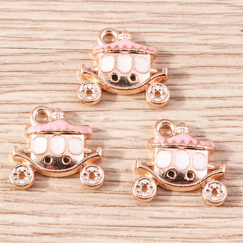 10 Stück 15 x 14 mm niedliche Emaille-Halloween-Kürbis-Auto-Charms-Anhänger für Schmuckherstellung, Halsketten, Ohrringe, DIY-Bastelzubehör – Detail 6