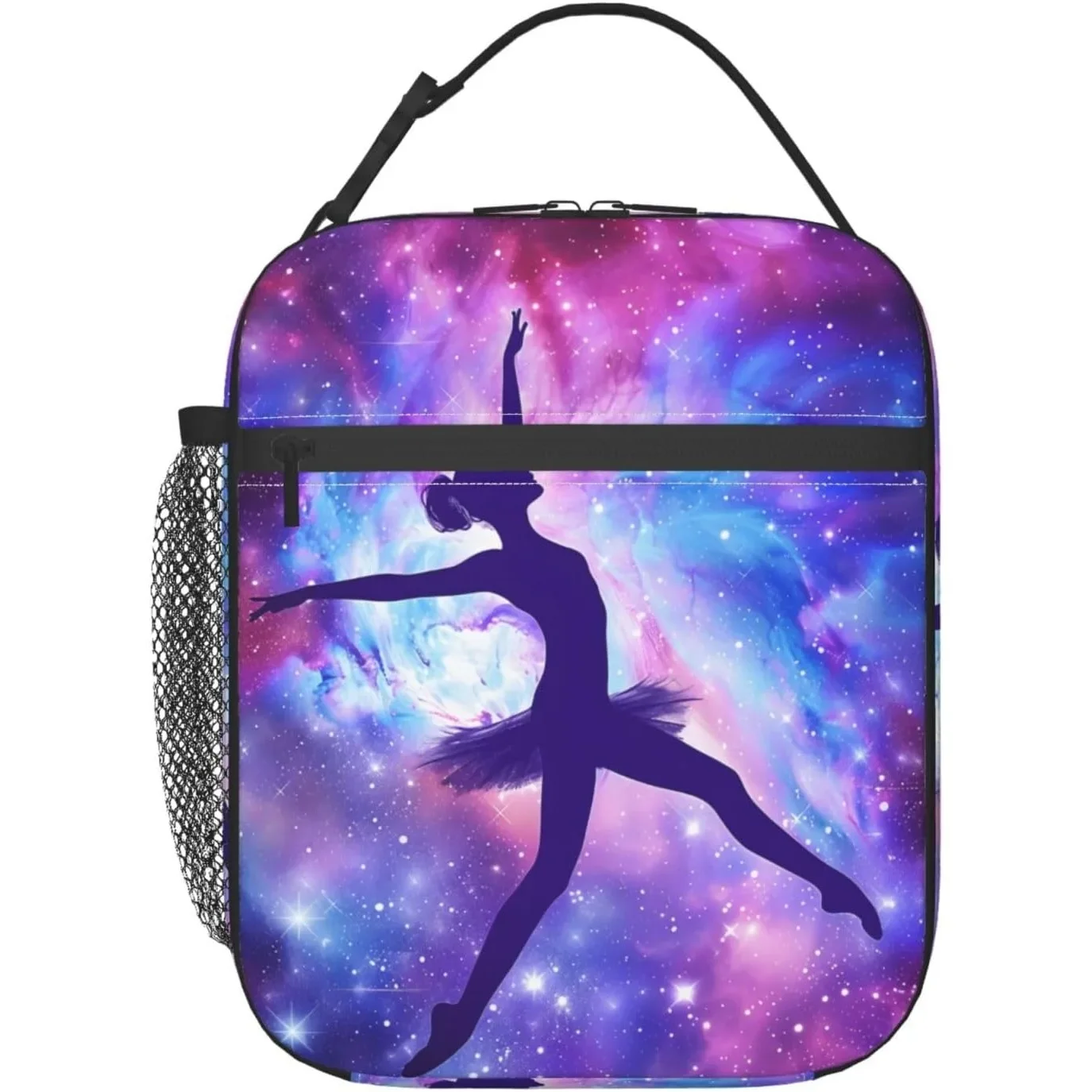 Galaxy Dancer Lunch Box For Women Adults , Insulated Cooler Polyester Pretty Ballerina Lunch Bag