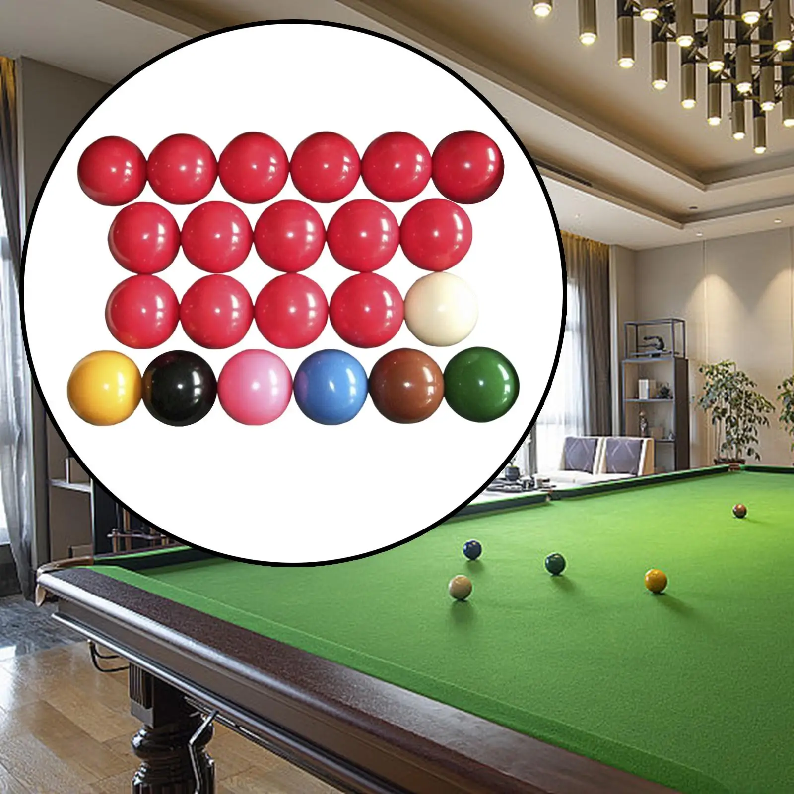 Snooker Balls Set Complete 22 Balls 2 1/16