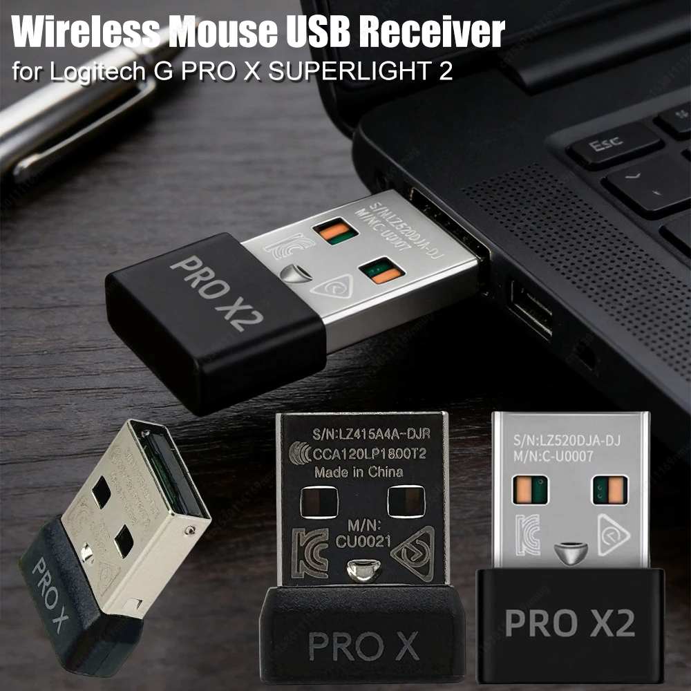 

Wireless Dongle Adapter USB Dongle Mouse Receiver Adapter Replacement for Logitech G PRO X SUPERLIGHT 2