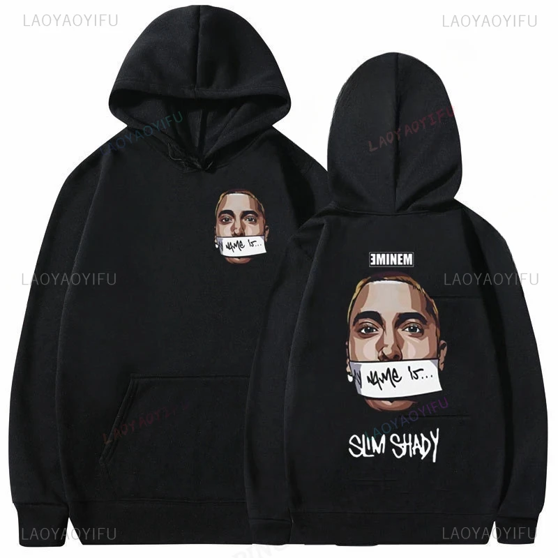 New Style Hoodie Japanese Y2k Sweatshirt Warm Fleece Hoodies Sweatshirts Men's Clothing Slim Shady Coats Rapper Eminem Hoodies