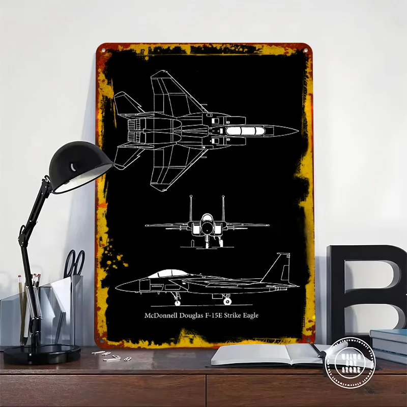 McDonnell Douglas 5E Printed Poster Customized Wall Art Retro Vintage Metal Tin Signs for Aesthetic Room Decor Men Man Cave Home