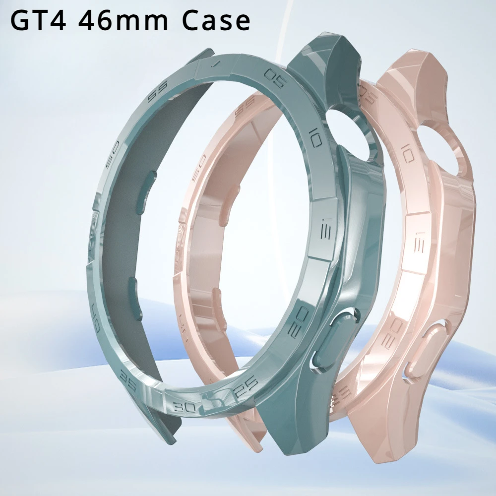 GT4 Hollow Electroplate Protector Watchcase for Huawei Watch GT 4 46MM Anti-fall Half Coverage TPU Protection Cover