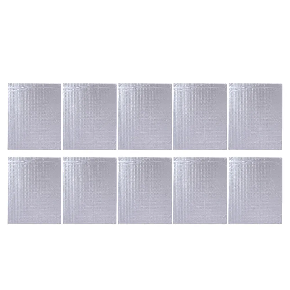 10Pcs Self-Adhesive Aluminum Foil Insulation Pads Thermal Noise Reducer Heat Reflective Sound Deadening Mat for Roof Camper Heat