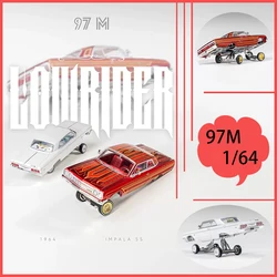 97M 1/64 1964 Impala Corona Lowrider Hopper Alloy Car Model Birthday Gift Home Decoration