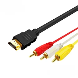 Hdmi-compatible To 3Rca Scart Two-In-One Adapter Cable 1.5M Hdmi-compatible Male S-Video To 3 Rca Av Audio Cable 3