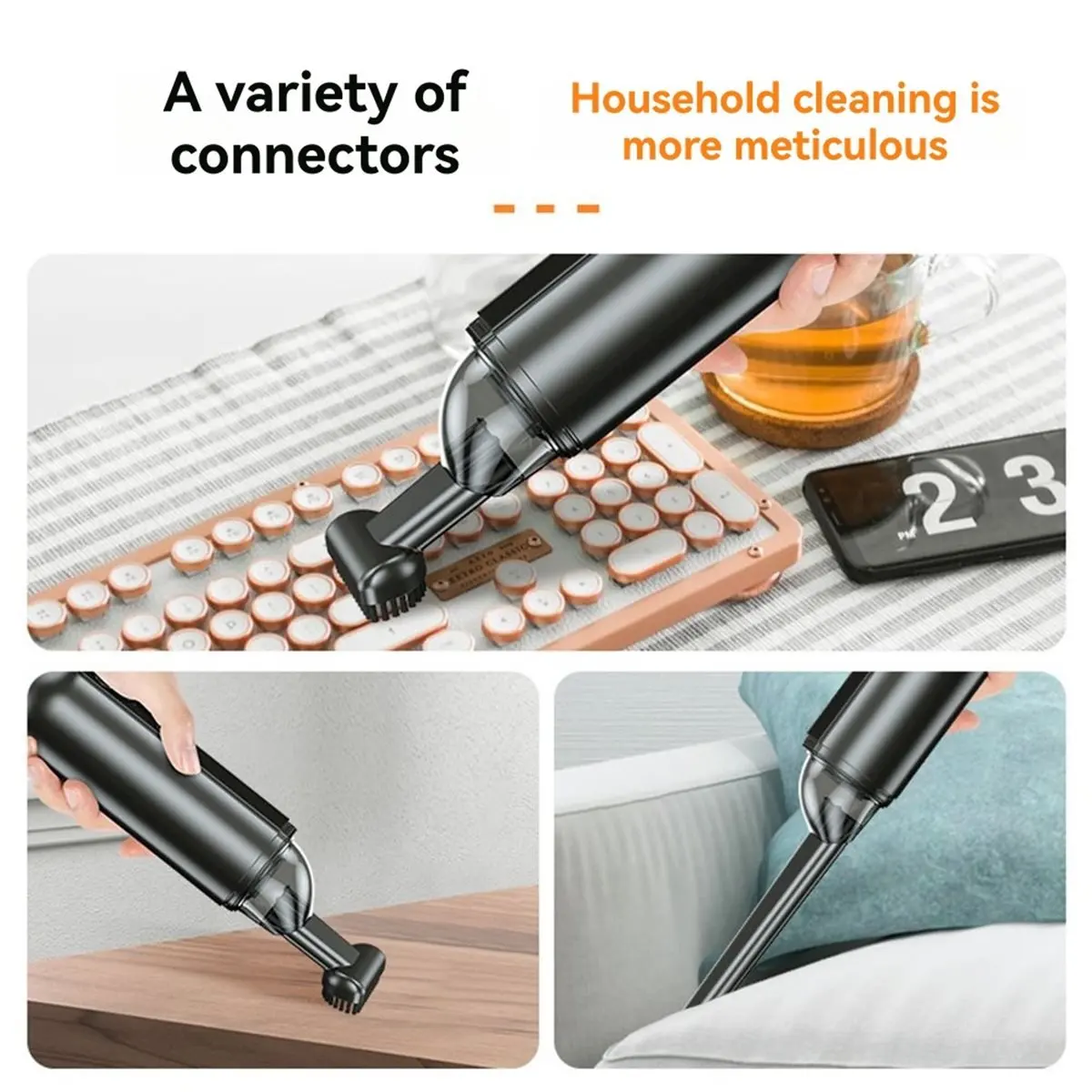NEW 45W Car Vacuum Cleaner 6kPa Suction Power Wireless Mini Auto Vacuum Cleaner Cordless Vehicle Vacuum Cleaner for Car /PC