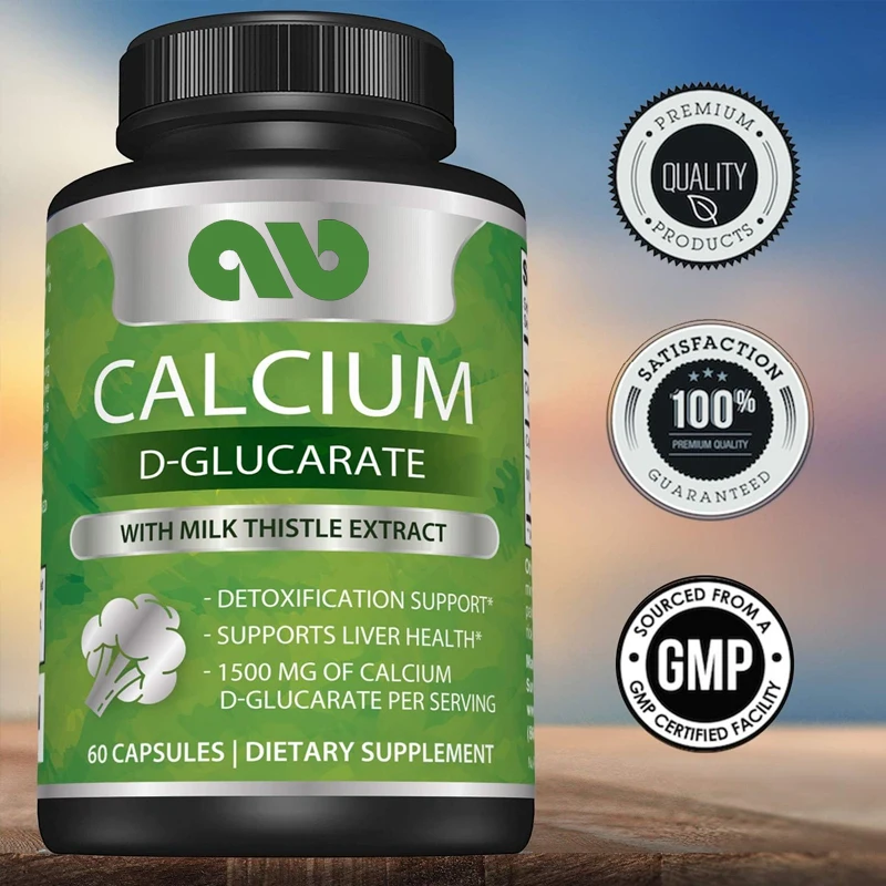 High quality calcium gluconate supplements for liver support and detoxification -500mg per serving -60 capsules