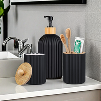 Bathroom Toiletries  Set Container Hand Soap Dispenser Toothbrush Holder and Cotton Ball Box Bathroom Decor Apothecary Jars