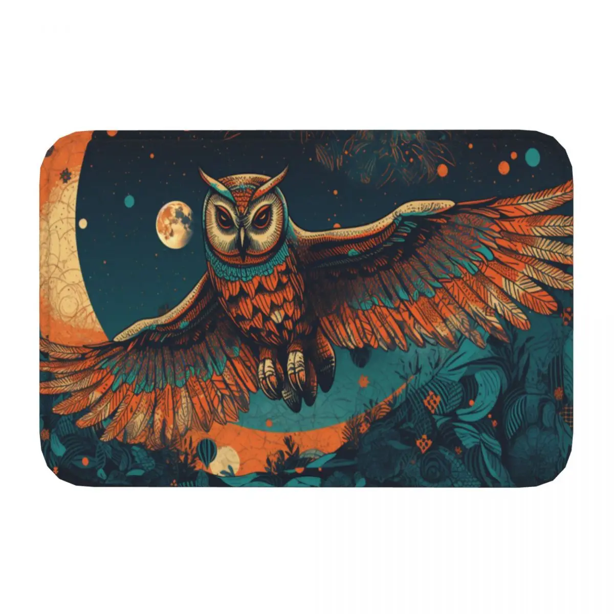 Mystical Night Owl Bathroom Mat 1 Doormat Kitchen Carpet Outdoor Rug Home Decor