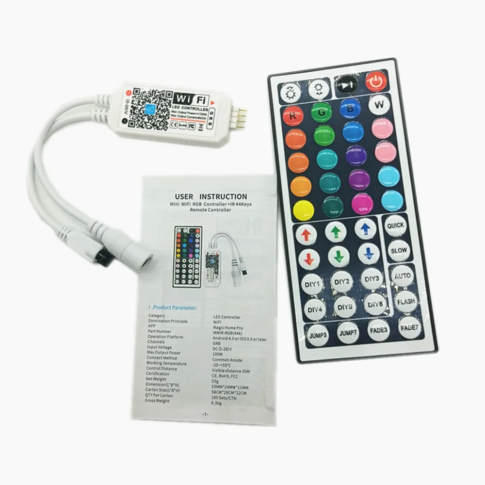 24 Keys LED IR 44 Keys Controler Bluetooth Music Led Controller Dimmer LED Lights IR Remote DC12V For RGB Christmas LED Strip