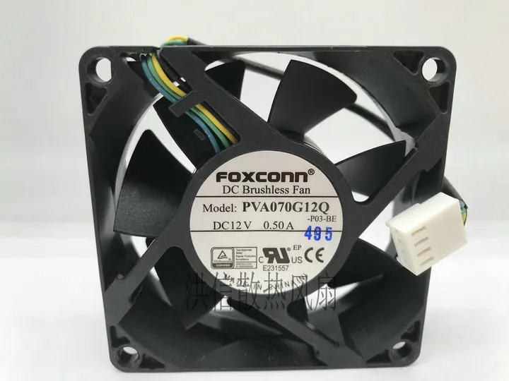 

Foxconn PVA070G12Q P03 BE Server Cooling Fan DC 12V 0.50A 70x70x25mm 4-Wire