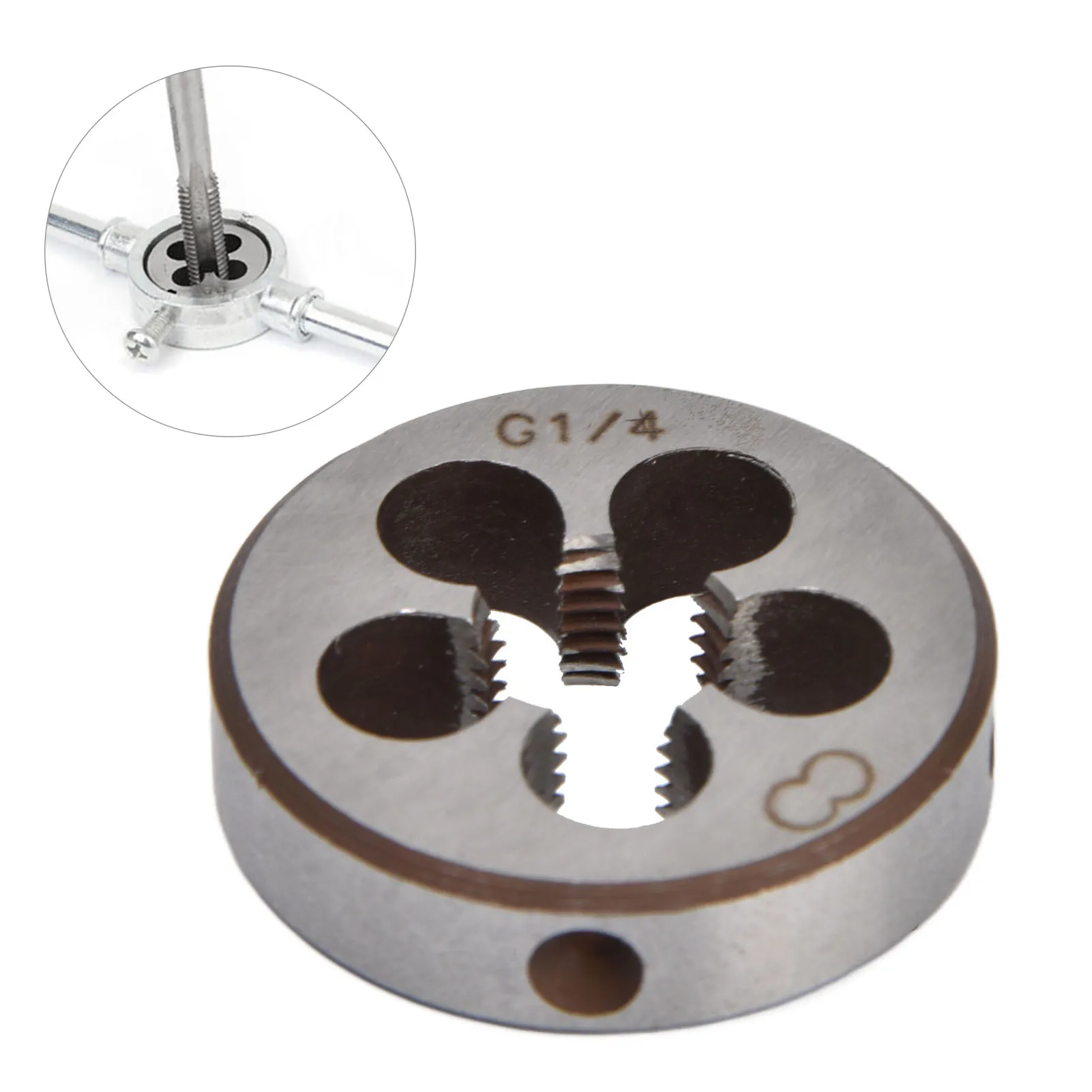 Pipe Die Pipe Thread Die Thread Die G1/4 Alloy Steel 5 Chip Holes Accurate Accessory Tool for Pipe Threading Pipe Threading Die