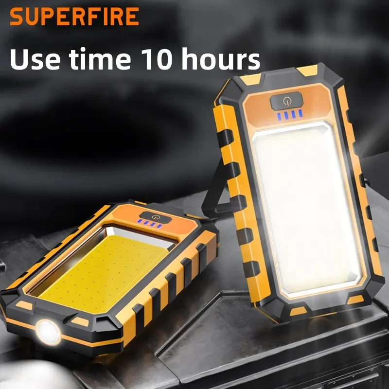 SUPERFIRE G25 Рабочий свет Светодиодный фонарик COB + XPE Лампа с бусинами Складной внешний аккумулятор TYPE-C Водонепроницаемый с магнитом Мощный дисплей