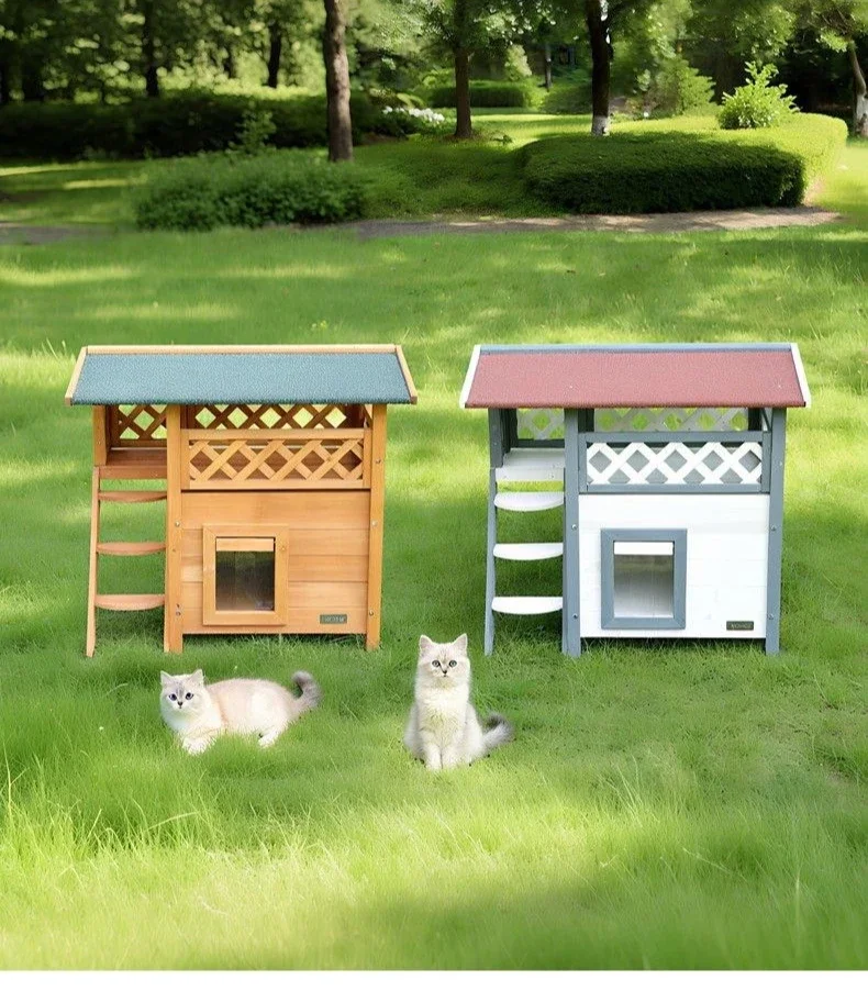 Rain-proof and warm cage, real villa, outdoor sun protection, universal in all seasons, wooden indoor  house,  nest