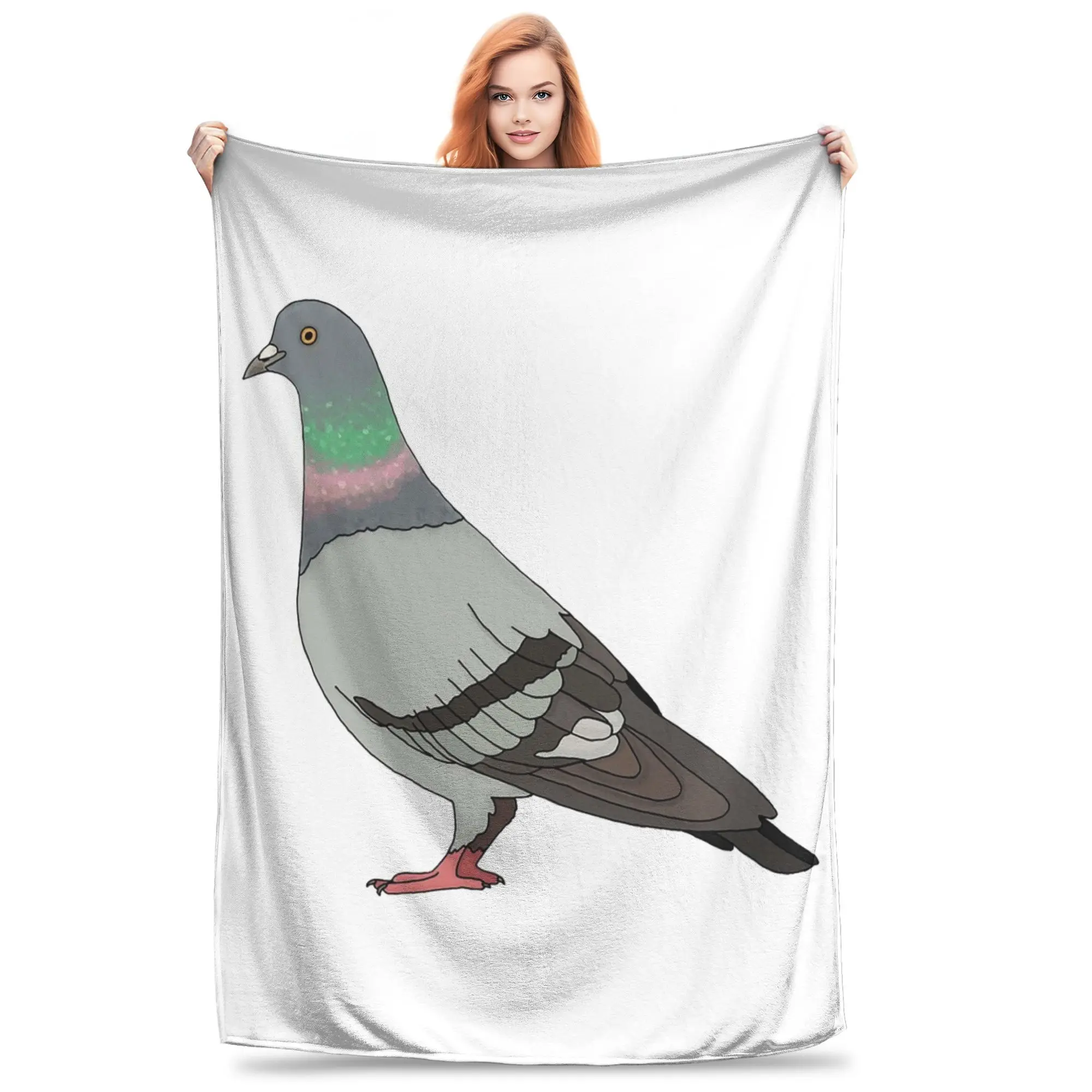 Pigeon Walk 2020, Black Background Blanket Soft Warm Flannel Throw Blanket Bedding for Bed Living room Picnic Travel Home Couch
