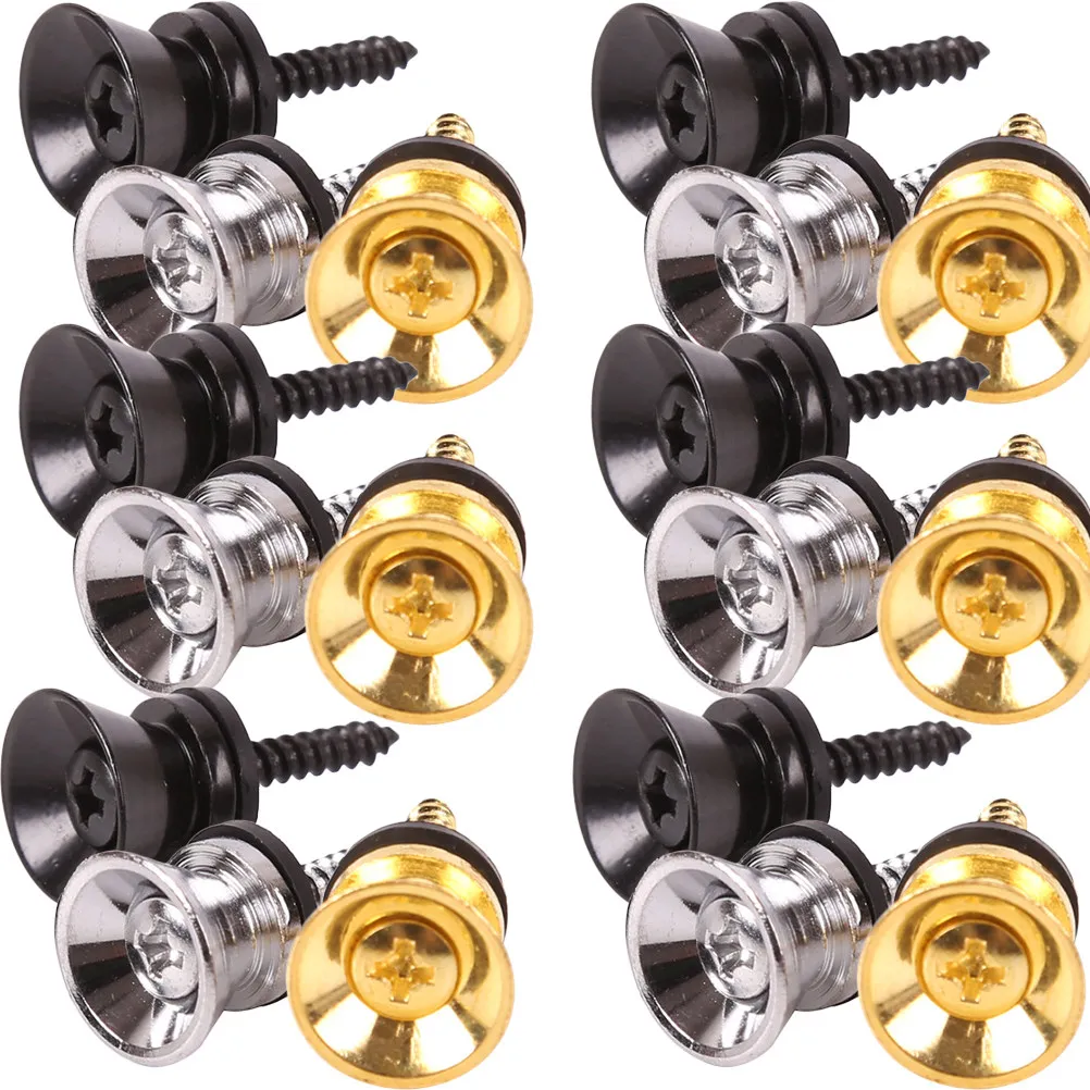 

18 шт. металлических фиксаторов для гитарного ремня, нескользящие кнопки-фиксаторы для акустических, электрических, бас-гитар и укулеле, запчасти для гитар