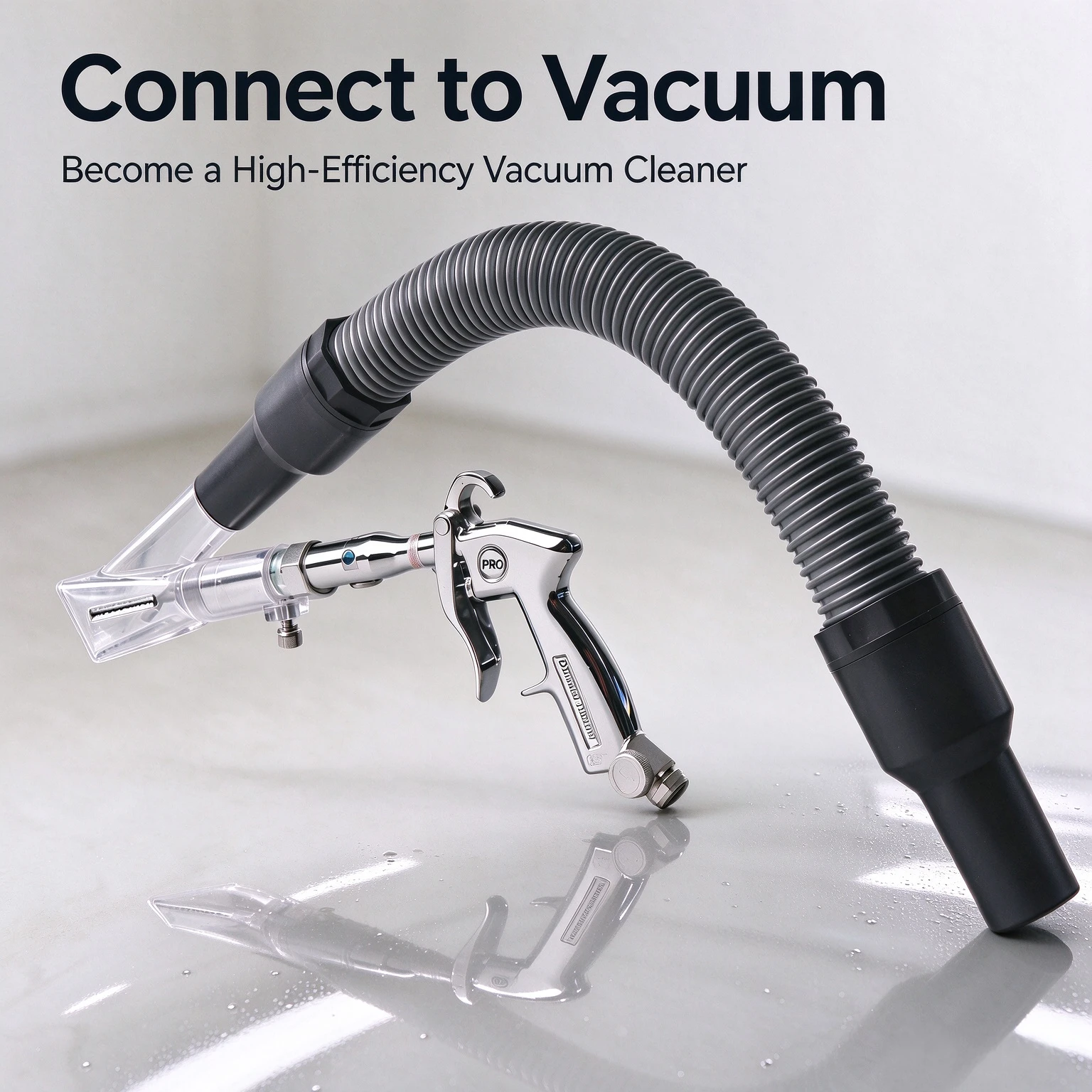 2-in-1 Air Pulse Dry Cleaner Pneumatic Cleaning Gun Car Interior Blow Suction Gun  For Auto Detailing Leather Fabric Gap Cleanin