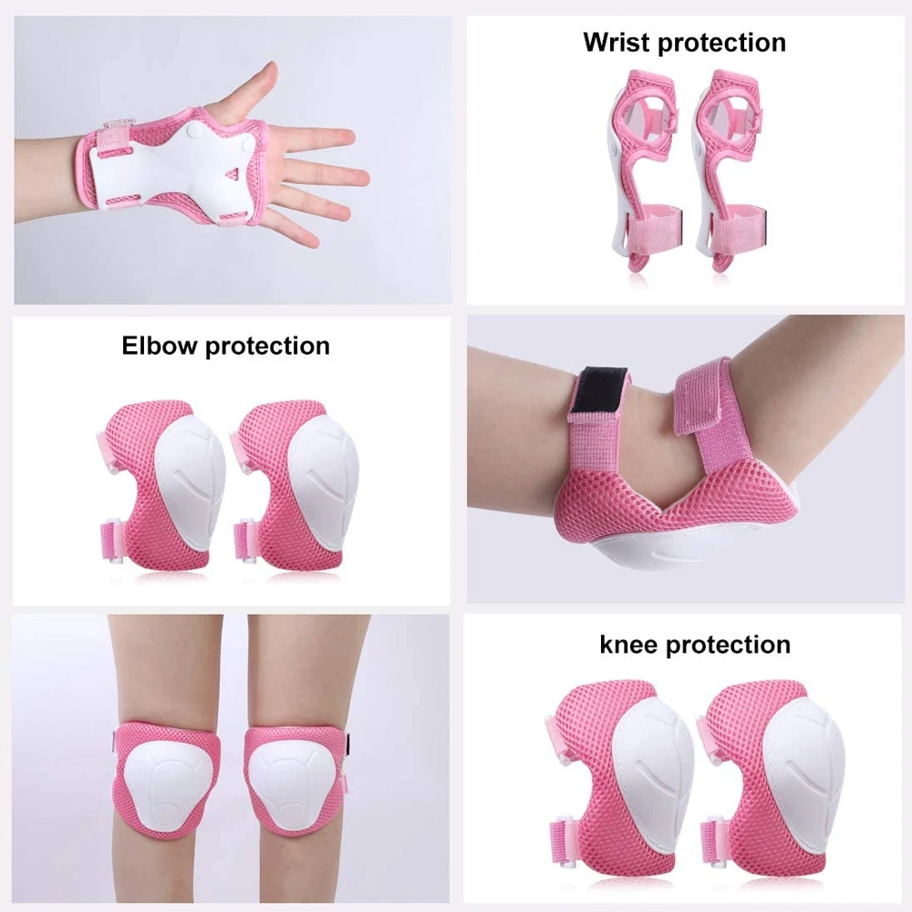 Kids Protective Gear Set Knee Pads for Kids Knee and Elbow Pads with Wrist Guards 3 in 1 for Skating Cycling Bike Rollerblading