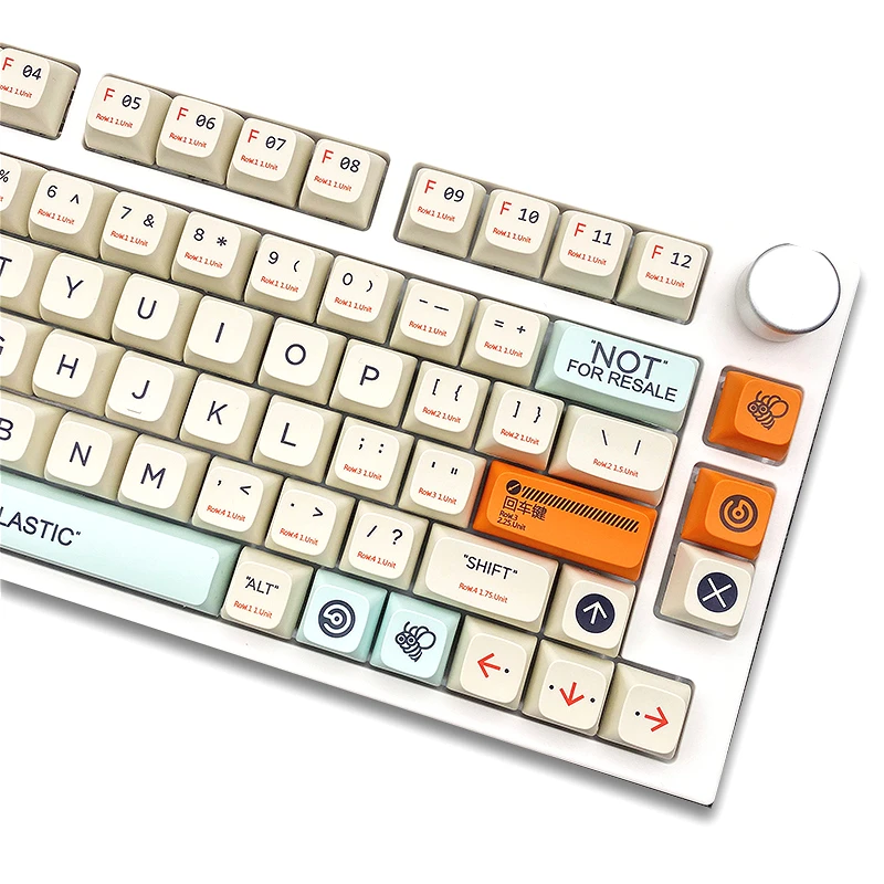 أغطية مفاتيح PBT عالية التسامي Retro XDA متوافقة مع لوحة المفاتيح الميكانيكية الرئيسية ikbc 104 98 87 68 64 108