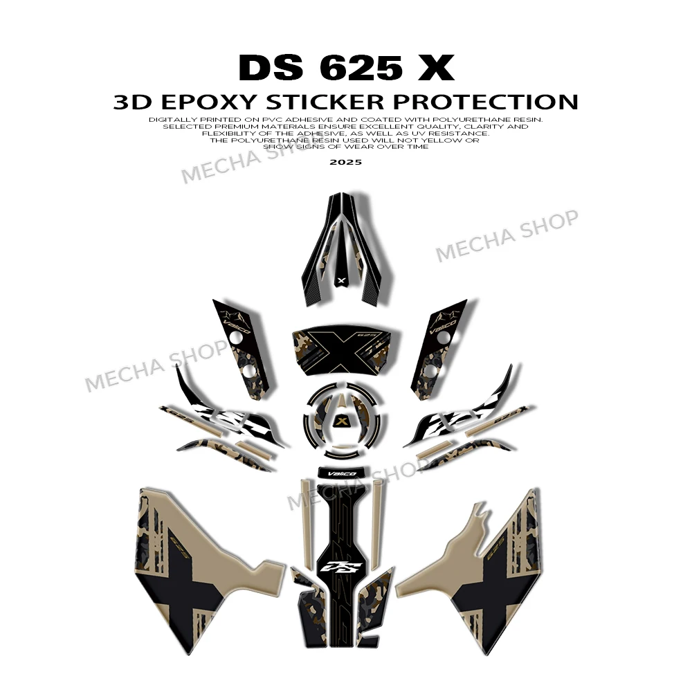 

Новая наклейка DSX625 2025 для Voge Valico 625DSX 2025 3D комплект из эпоксидной смолы, защитная наклейка на бак мотоцикла