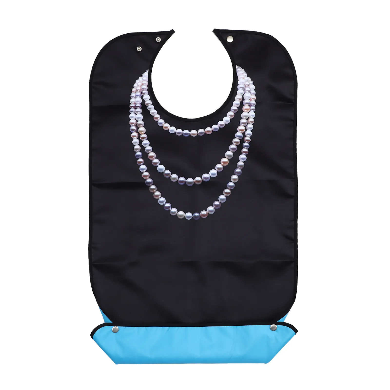 1Pcs Eating Bib Adult Waterproof Meal Apron Polyester Elder Bib Saliva Towel Protective Clothing Protector Large Pocket Dining
