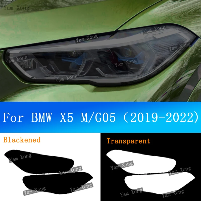 

Auto Front Lamp Transparent Protective For BMW X5 M G05 2019-2022 Exterior Anti-Scratch Film Headlight Light Black Cover Films