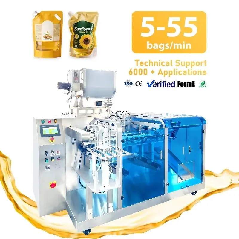 Customize Automatic Liquid Stand up Pouch Cooking Oil Doypack Packing Machine Sesame Oil Filling Premade Bag Packaging Machine