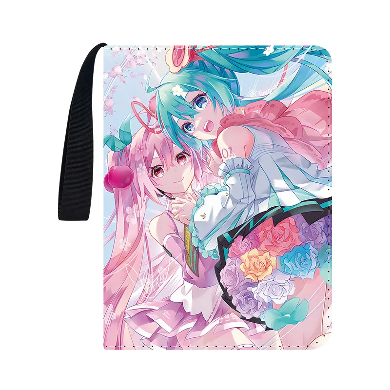 初音ミク-400枚-900枚収納-カードアルバム-ブックフォルダ-4-9カードスロット-コレクション-ジッパー-ダブルポケット-ジッパーカードバインダー-ホルダー