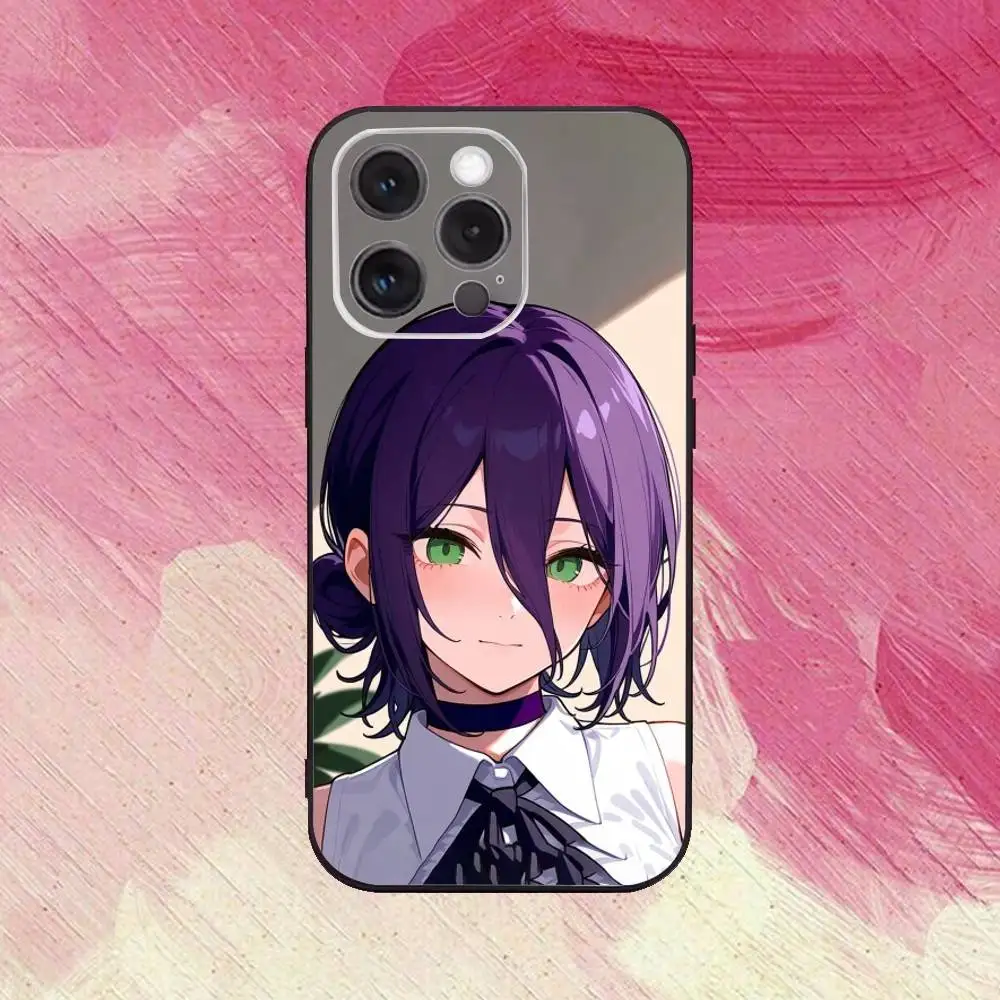 C-Chain-saw Man Reze  Phone Case  For iPhone17,16,15,14,13,12,11 Plus,Pro Max Soft Black Cover