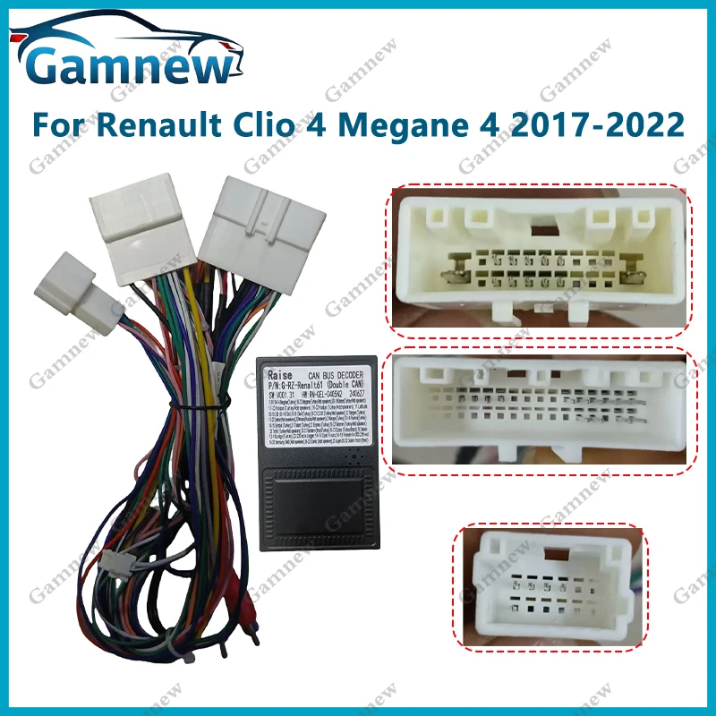 Gamnew Car Wiring Harness Canbus Box Adapter 16pin Power Cable For Renault Clio 4 Megane 4 2017-2022