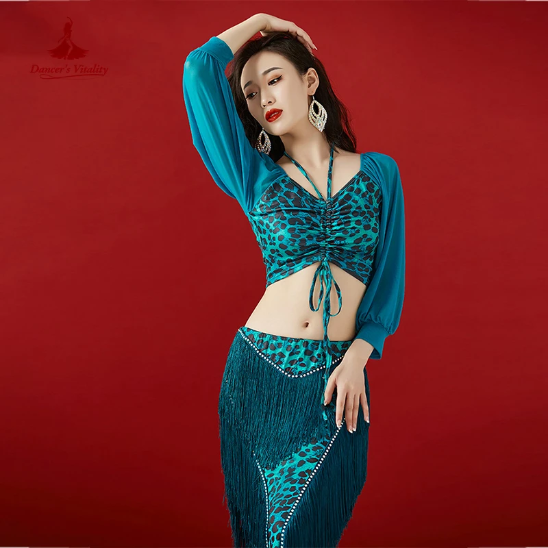 Belly Dancing Clothes for Women Long Sleeves Top+Tassel Skirt Costume Set Oriental Performance Suit Female Bellydance Outfit