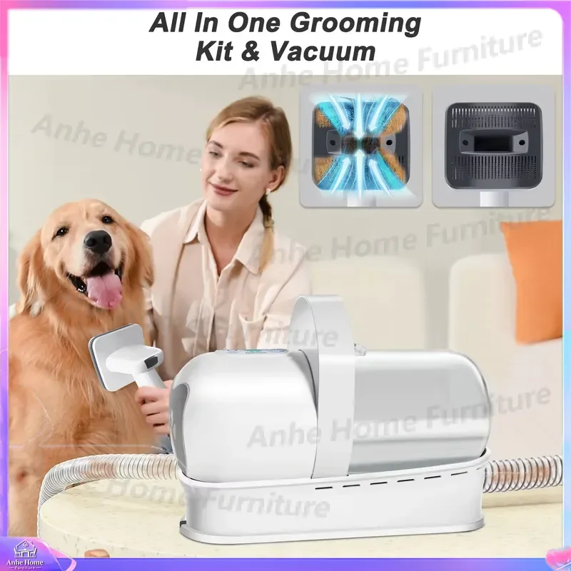 7 in 1 Pet Hair Trimmer Vacuum Cleaner Multifunctional USB Dog Cat Grooming Kit Portable Cordless Clipper for Home Hotel RV