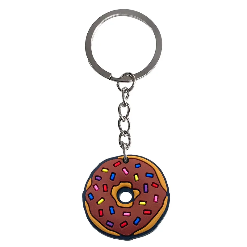 Niedlicher Cartoon-Schlüsselanhänger: Mini-Donut und Getränk-Modell, Plastik-Schlüsselring, Süßer Taschenanhänger, Trendiges Geschenk – Detail 14