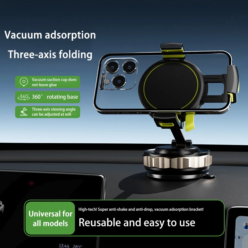 Magnetic Phone Holder Vacuum Suction Base 360° Rotatable Stand for All Smartphones Compatible with iPhone Android Mobile Devices