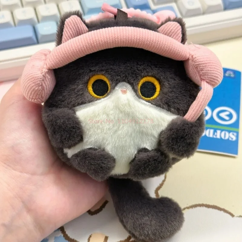 10cm peluche poupée chaton mignon casque stockage étui de protection exquis pièces de monnaie sac à main décoration recueillir petite amie cadeaux d'anniversaire