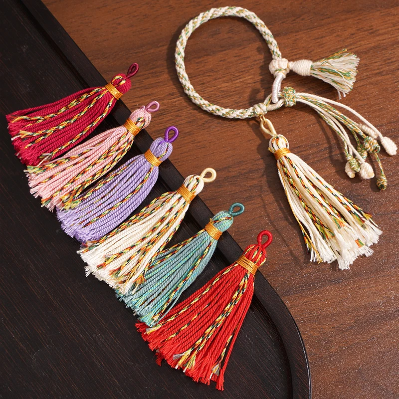 

1PC 75MM Colorful Hand-Twisted Cotton Thread Tassel for DIY Keychains Bookmarks Home Decor Craft Projects Decorative Materials