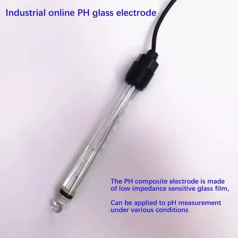 Industrial on-line high temperature PH glass electrode, strong acid and strong base PH electrode, corrosion resistant PH probe