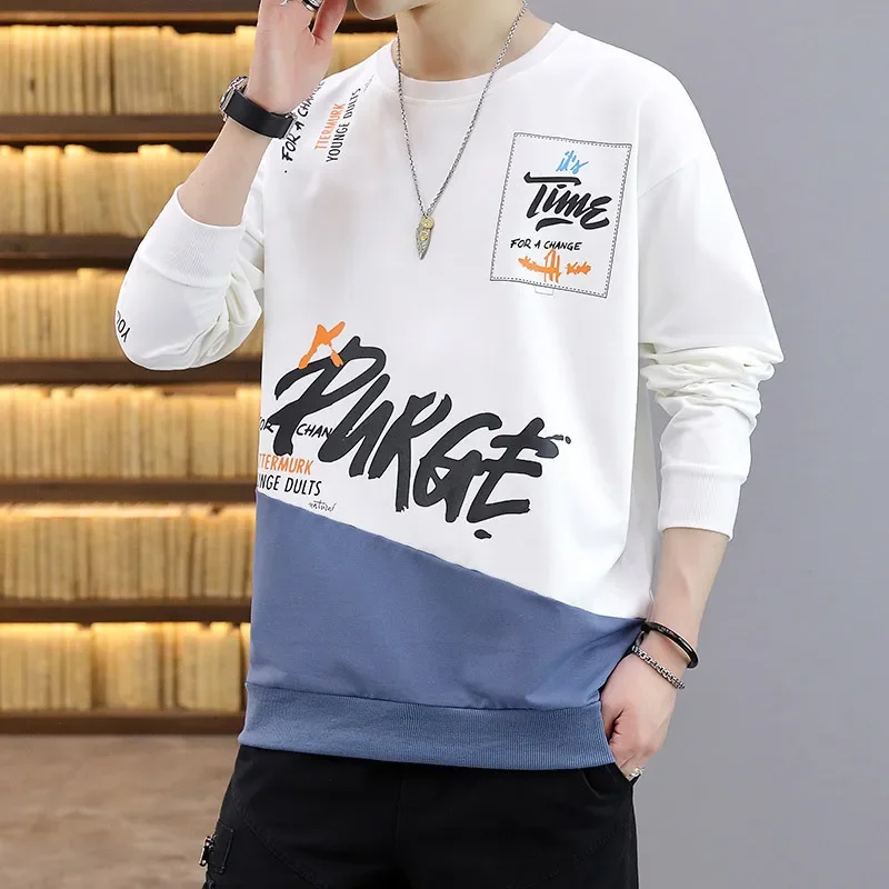 

Autumn Long sleeve Sweatshirts 2025 Men's hoodie Sets Polyester Man Gym tops Outfit Student pullover + Long Pants two-piece sets