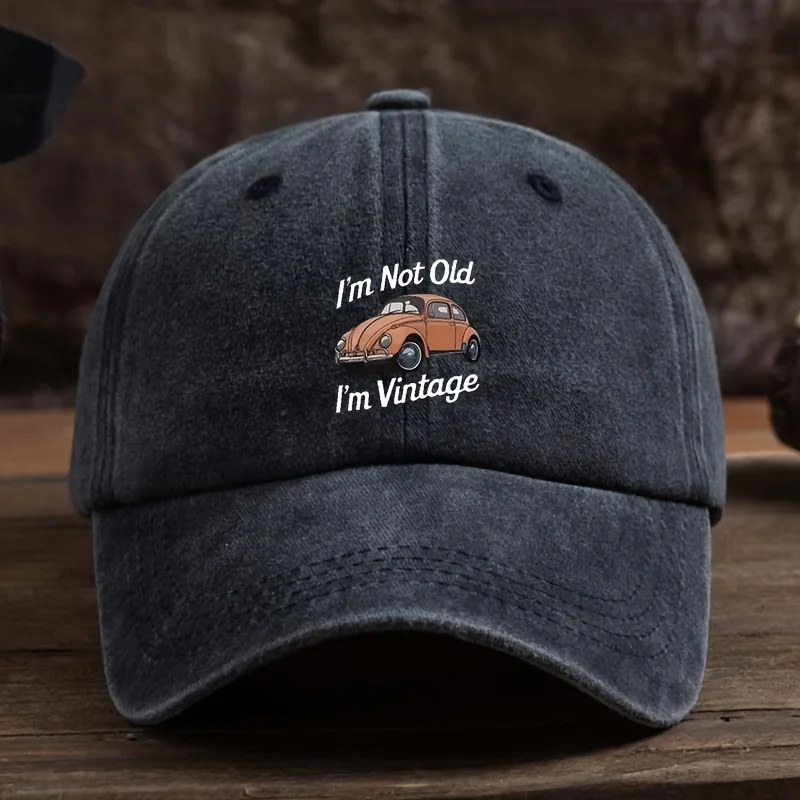 

Men's Vintage Car Baseball Cap | "I'm Not Old I'm Vintage" Funny Retro Hat for Car Enthusiasts, Casual Outdoor