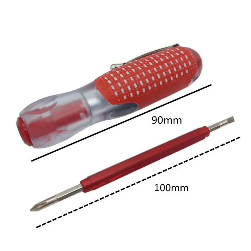 Dual Use Electrical Tester Pen Double Head Electric Insulation Screwdriver Tool 100-500V Voltage Test Pen Screwdriver Detector