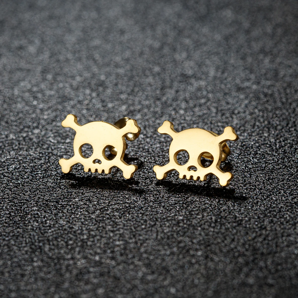 1Pair Hollow Mini Skull Earrings for Men Stainless Steel Ear Studs Halloween Style New Fashion Birthday Party Jewelry Gifts