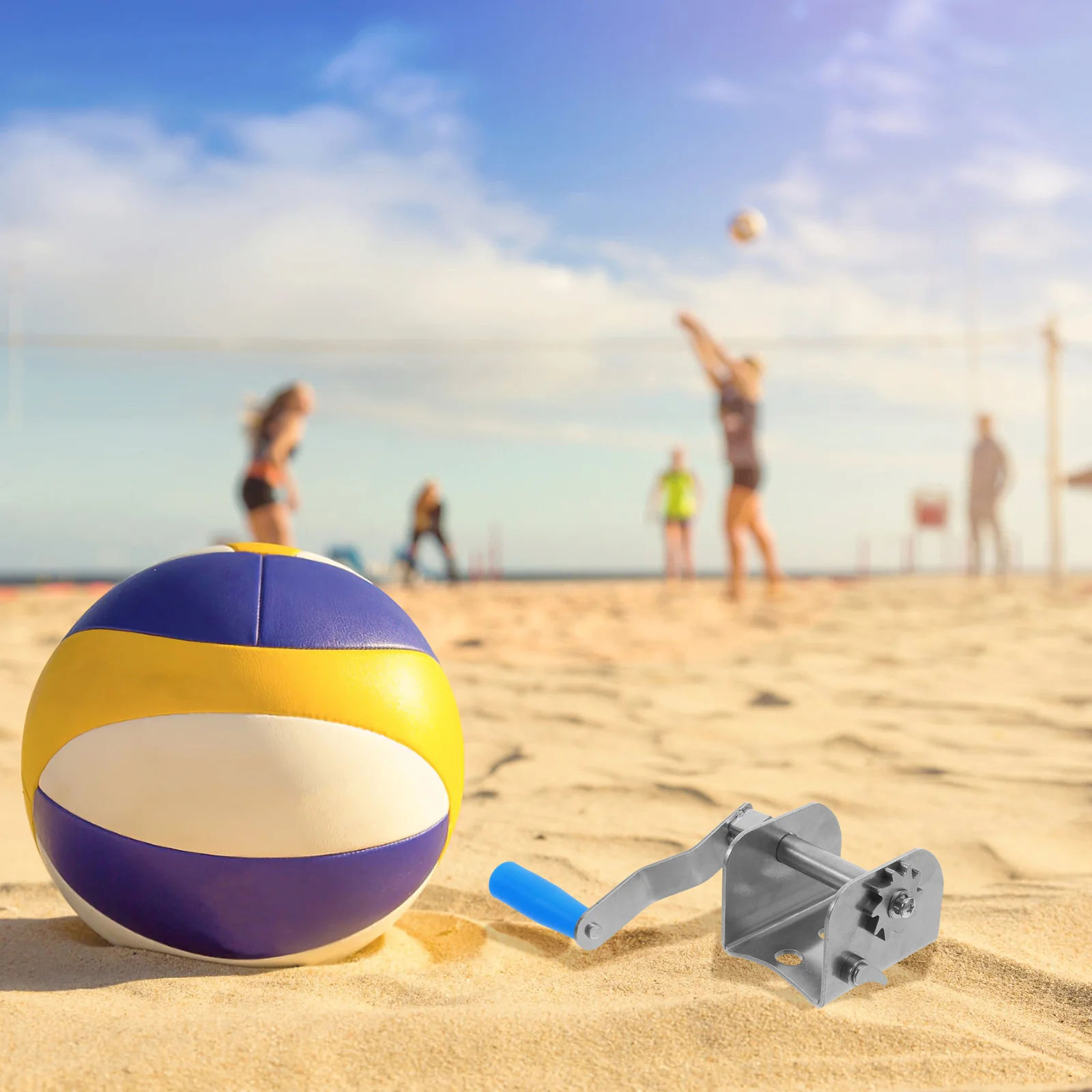 كرنك اليد كرة الريشة الكرة الطائرة الموتر الفولاذ المقاوم للصدأ دليل حبل بكرة للتركيب في الهواء الطلق المحمولة دائم #5